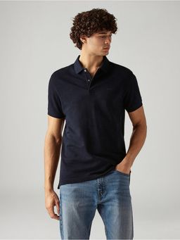 Levi's - Mens Solid Slim Fit Textured Polo T-Shirt