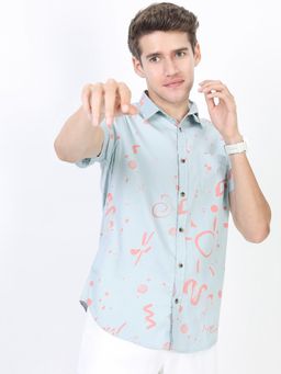 LOCOMOTIVE - Pure Cotton Slim Fit Printed Casual Shirt