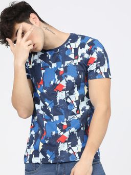 LOCOMOTIVE - Men Graphic Printed Round Neck Cotton Slim Fit T-shirt