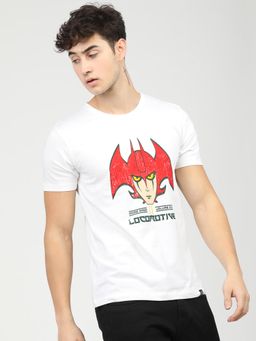 LOCOMOTIVE - Men Graphic Printed Round Neck Cotton Slim Fit T-shirt