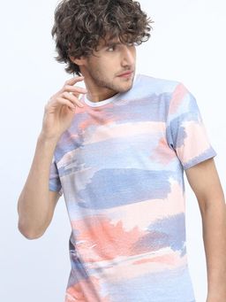 LOCOMOTIVE - Men Printed Round Neck Cotton Slim Fit T-shirt