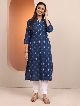 Libas - Blue Cotton Printed Kurta