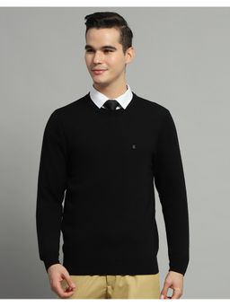 Monte Carlo - Men Black Full Sleeve Round Neck Sweater