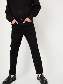 max - Men Black Straight Fit Solid Jeans