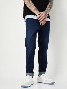 max - Men Blue Straight Fit Cotton Blend Jeans
