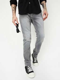max - Men Grey Slim Fit Faded Jeans