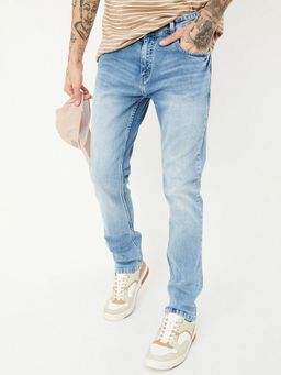 max - Men Slim Fit Blue Washed Jeans