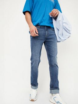 max - Men Blue Slim Fit Washed Cotton Blend Jeans