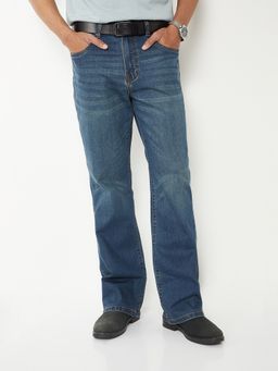 max - Men Blue Washed Bootcut Fit Jeans