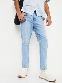 max - Men Straight Fit Blue Cotton Blend Jeans