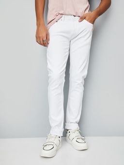 max - Men White Solid Skinny Fit Jeans