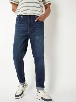 max - Men Blue Carrot Fit Cotton Jeans