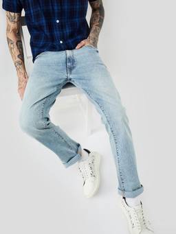 max - Men Blue Straight Fit Cotton Blend Jeans