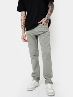 max - Men Olive Solid Straight Fit Jeans