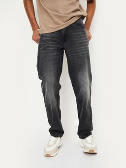 max - Men Black Washed Straight Fit Jeans