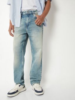 max - Men Blue Washed Straight Fit Jeans