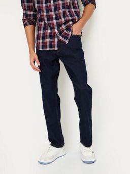 max - Men Blue Solid Straight Fit Jeans