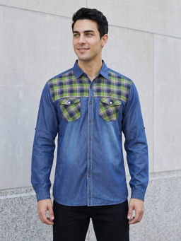 KUONS AVENUE - Green Checkered Casual Shirt