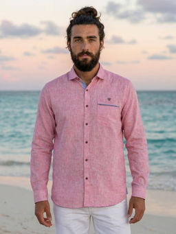 KUONS AVENUE - Men Pink Casual Shirt