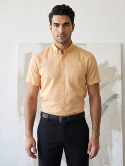KUONS AVENUE - Cotton Peach Formal Shirt