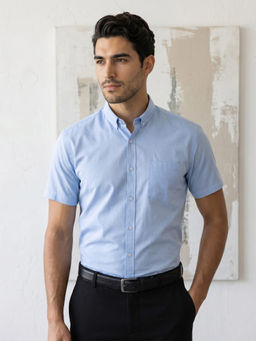 KUONS AVENUE - Men’s Light Blue Cotton Formal Shirt