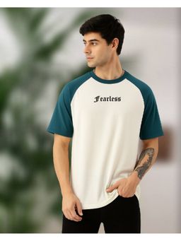 RIGO - Men Printed Drop Shoulder Oversized Off White T-Shirt
