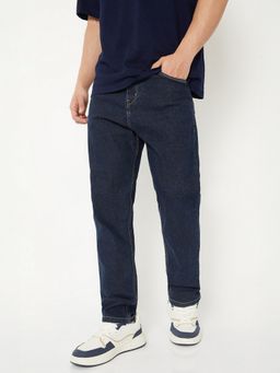 max - Men Blue Carrot Fit Cotton Blend Jeans