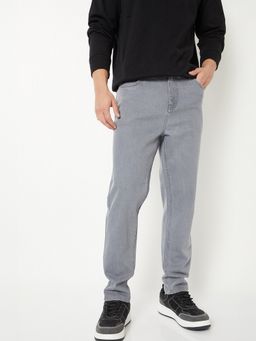 max - Men Grey Washed Carrot Fit Jeans