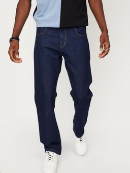 max - Men Solid Blue Straight Fit Jeans
