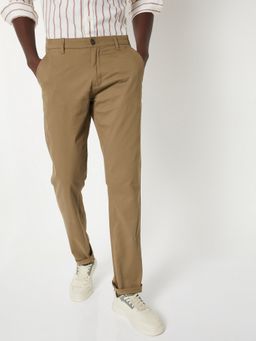 max - Men Solid Khaki Trouser