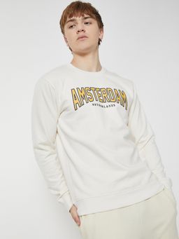 max - Men Off White Sweatshirt