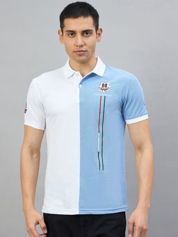 98 Degree North - Men Cotton Blend Colorblock Off White T-shirt