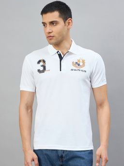 98 Degree North - Men Cotton Blend Typography Off White T-shirt