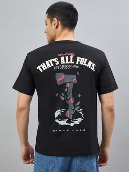 98 Degree North - Men Cotton Black T-shirt
