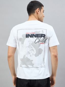98 Degree North - Men Cotton Typography Off White T-shirt