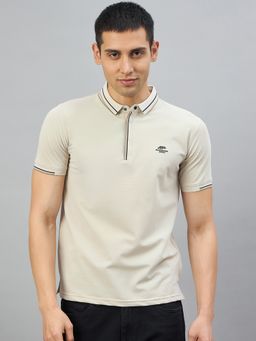98 Degree North - Men's Cotton Solid Beige T-shirt