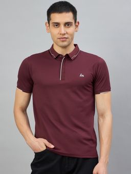 98 Degree North - Men Cotton Solid Wine T-shirt