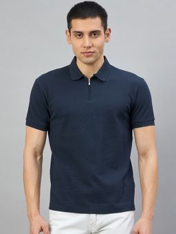 98 Degree North - Men's Cotton Solid Navy Blue T-shirt