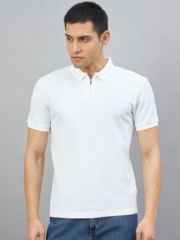 98 Degree North - Men Cotton Solid Off White T-shirt