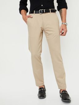 max - Men Beige Solid Trouser