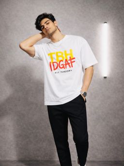 The Fit Theory - Men Typography White T-shirt