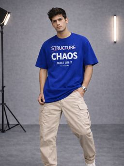 The Fit Theory - Men Cotton Blue T-shirt