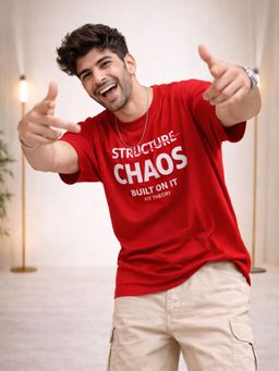 The Fit Theory - Men Cotton Red T-shirt