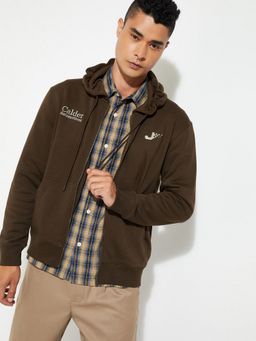 max - URB_N Men Brown Hooded Neck Hoodie