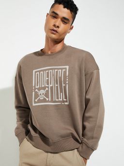 max - URB_N Men Beige Oversized Sweatshirt