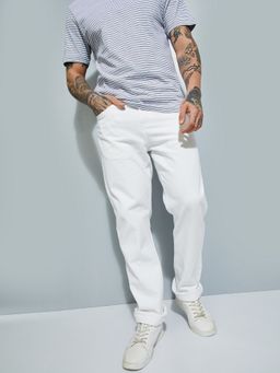max - URB_N Men White Solid Regular Fit Jeans