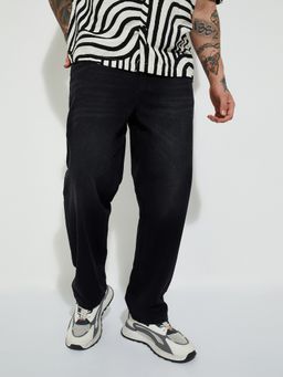 max - Men Loose Fit Black Jeans