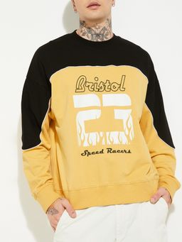 max - URB_N Men Yellow Oversized Sweatshirt