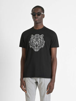 Antony Morato - Mens Black Tiger Face Stretchable T-Shirt