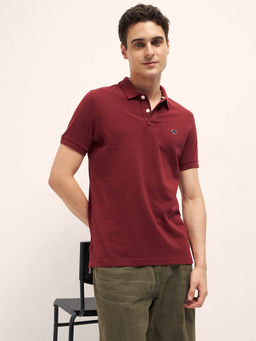 The Bear House - Men's Regular Fit Red Polo T-Shirt